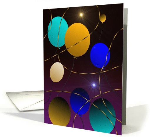 Note Card, Colorful Balloons, Don't Let It Get Away! card (814236)