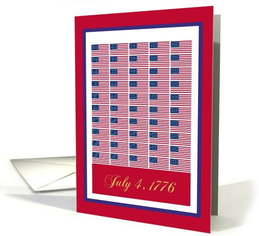 July 4, 1776, 50 Flags Patriot's card (815012)