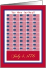 Invitation, July 4, 1776, 50 Flags Patriot’s Card