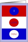 Red, White and Blue, I Love You card