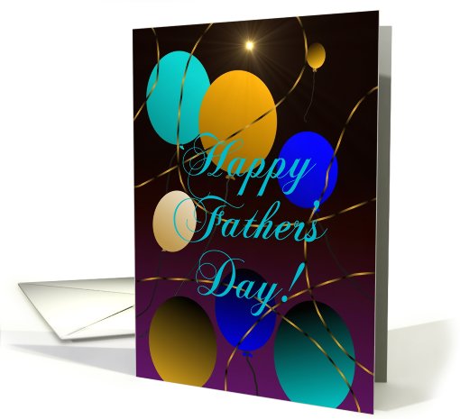Single Mom, Happy Father's Day, Balloons w/ Star Burst and... (816889)