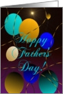 Single Mom, Happy Father’s Day, Balloons w/ Star Burst and Streamers card