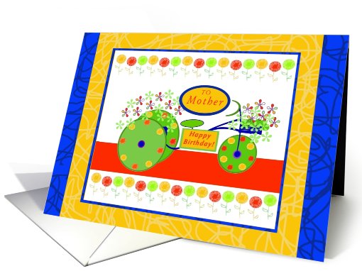 Mother, Happy Birthday, Bike with Flowers card (821372)