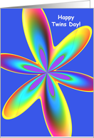 To Granddaughters, Happy Twins Day!, Rainbow Flower card