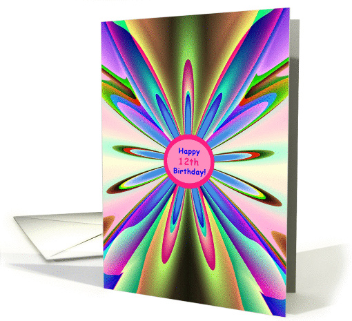 Happy 12th Birthday To You! Rainbow Petals card (833299)