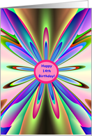 Happy 14th Birthday To You! Rainbow Petals card