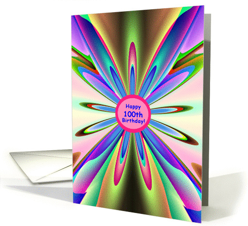 Happy 100th Birthday To You! Rainbow Petals card (833332)