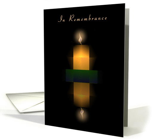 In Remembrance, Candle with Flame and Reflection, Blank card (842914)