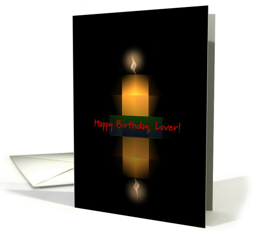 Lover, Happy Birthday! Candle with Flame and Reflection card (842919)