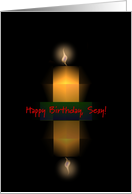 Adult,Sexy. Happy Birthday! Candle with Flame and Reflection, Humor card