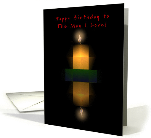 Fiance, Happy Birthday! Candle with Flame and Reflection, Humor card