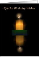 Special Birthday Wishes! Candle, Flame, and Reflection, Serious card