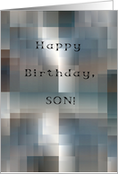 Birth Son, Happy Birthday! Shades of Black and White card