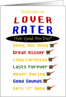 Adult, Sexy, Lover Rater, Humor card