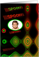 Spooky Halloween, Photo Card, Hypnotic Circles with Oval Frame card