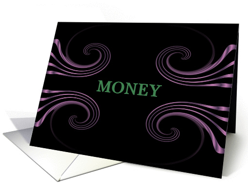 Money Enclosed, Congratulations!, Swirls and Crystal Look card