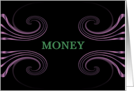 Money Enclosed, A Gift for You, Swirls and Crystal Look card