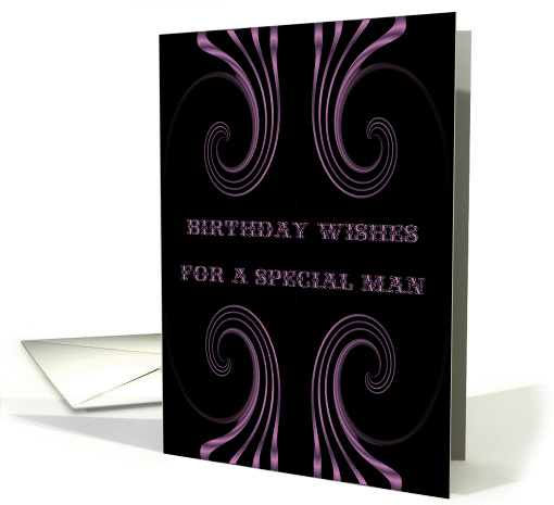 For Him, Happy Birthday!, Swirls and Crystal Look card (849718)