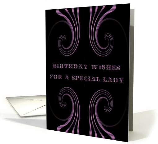 For Her, Happy Birthday!, Swirls and Crystal Look card (849719)