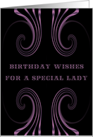 For Her, Happy Birthday!, Swirls and Crystal Look card