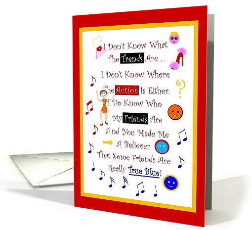 Friendship, Thank you True Blue Friend card (851771)