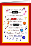 Friendship, Thank you True Blue Friend card
