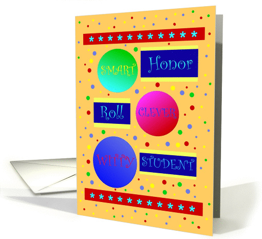 Congratulations, Academic Achievement Honor Roll, Compliments card