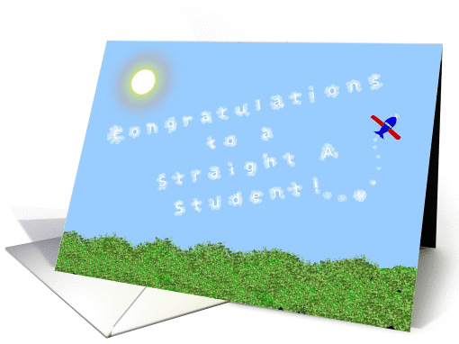 Congratulations, Academic Achievement, Straight As, Skywriter card
