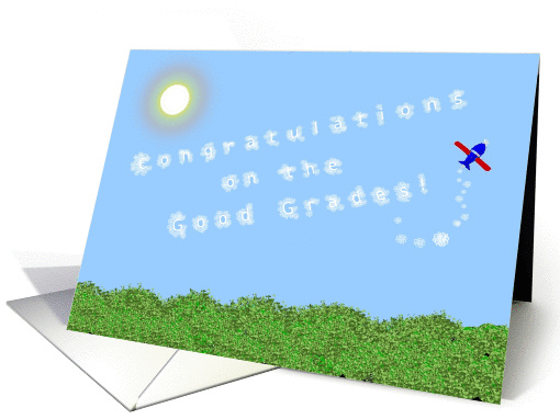 Congratulations, Academic Achievement, Good Grades, Skywriter card