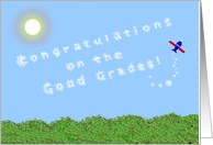 Congratulations, Academic Achievement, Good Grades, Skywriter card