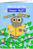 Congratulations, Academic Achievement, Honor Roll,Wise Owl card