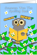 Congratulations, Academic Achievement, Spelling Bee, Wise Owl card