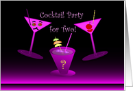 Invitation,Cocktail Party for Two, Male and Female Drinks card