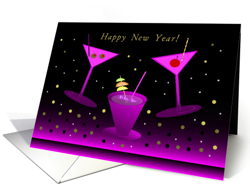 from couple, Happy New Year! Cocktails and Confetti card (865824)