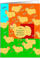 Congratulations,4H Project Ribbon Winner! Chick Talk, Humor card