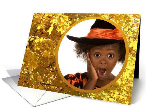 Photo Card, Halloween, Golden Autumn Leaves card (874597)