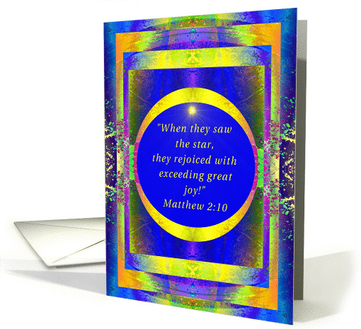 The Star and the Wise Men, Religious Christmas, Matthew 2:10 card