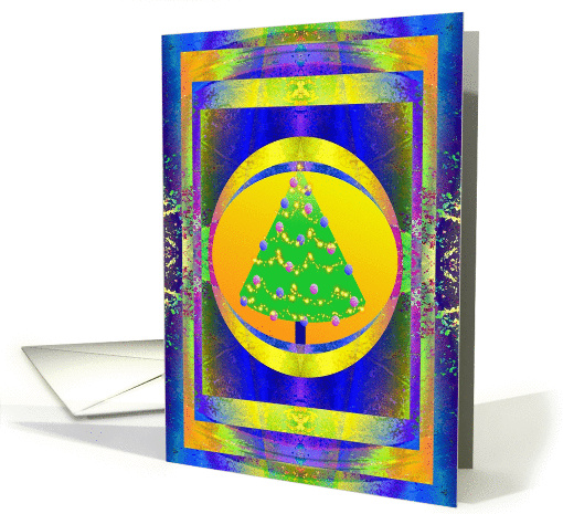 Christmas Holiday Tree In Golden Frame card (877383)