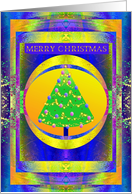 fFrom all of Us, Merry Christmas, Holiday Tree In Golden Frame card