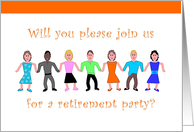 Invitation, Retirement Party with Colorful People card