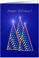 Holiday Trees, Happy Holidays as Stars Light Up the Night card