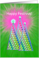 Happy Festivus! Three Poles and LIghts card