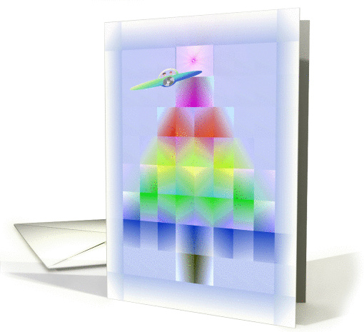 Contemporary Tree and Star Design, The Spencers Holiday Fly By card