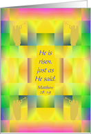 Easter Greetings, Jesus Has Risen card