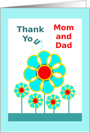 Thank You for the Gift, Mom and Dad, Raindrops on Flowers card
