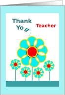Thank You for the Gift, Teacher, Raindrops on Flowers card