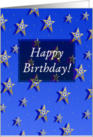 Happy Birthday! Super Stars with Flowers 3d Look card