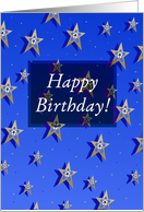 Happy Birthday from Group! Super Stars with Flowers 3D Look card