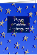 Happy Wedding Anniversary! Super Stars with Flowers card