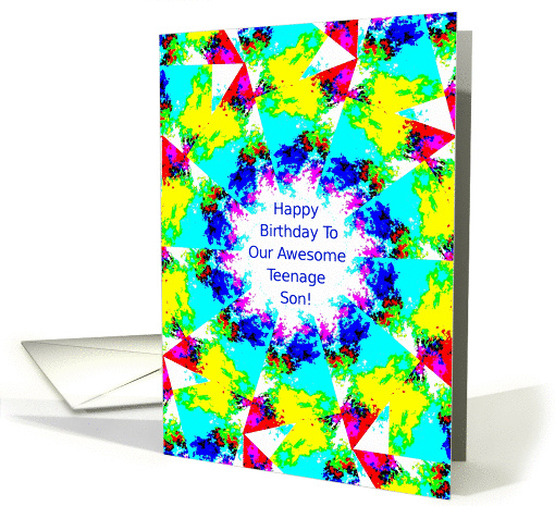 Happy Birthday to My Teenage Son!, Kaliedoscope card (916444)